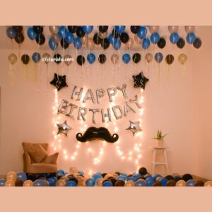 Blue & Silver Themed Happy Birthday Decor