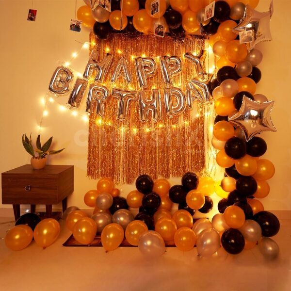 Glorious Black and Golden Birthday Decor
