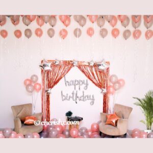 Happy Birthday Rose Gold Surprise Decor