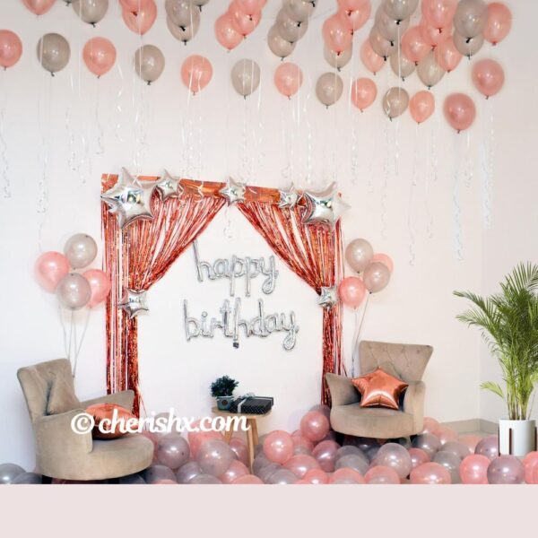 Happy Birthday Rose Gold Surprise Decor - Image 2