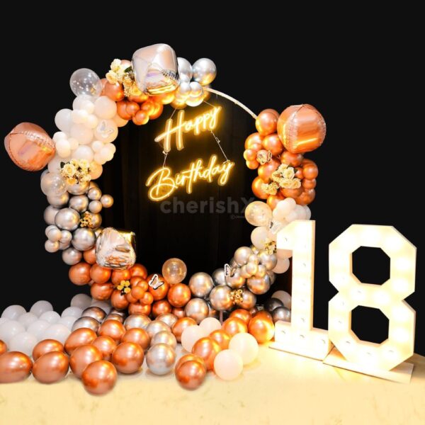 Metallic Elegance Ring Birthday Decor - Image 4