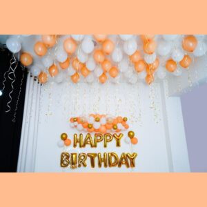 White and Peach Theme Birthday Decor